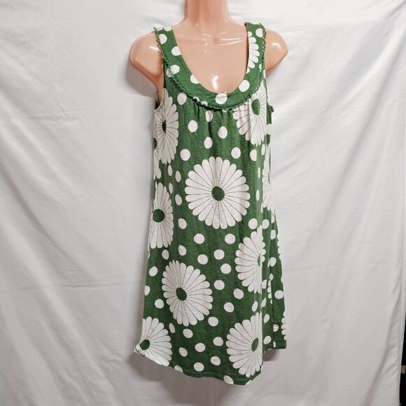 Boden Sleeveless Floral Dress Women Size 6R Green/White Cotton - Picture 12 of 13